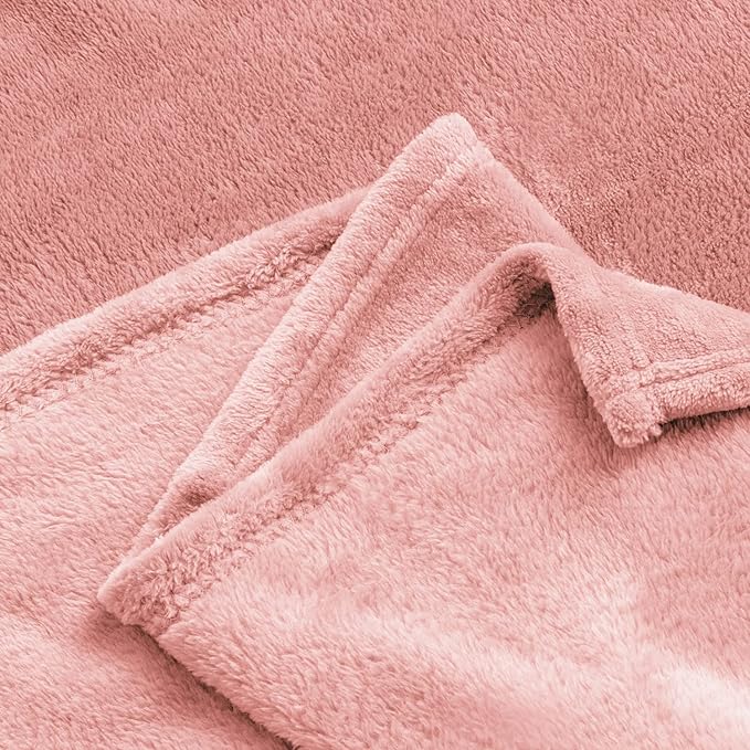 BEDELITE Fleece Blanket Twin Size Pink Throw Blankets for Couch & Bed, Luxury Plush Cozy Fuzzy Blanket 60x80 inches, Super Soft Warm Lightweight Throw Blanket for Travel Camping