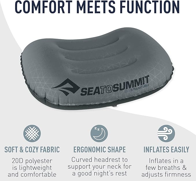 Sea to Summit Aeros Ultralight Inflatable Camping and Travel Pillow, Regular (14.2 x 10.2), Aqua