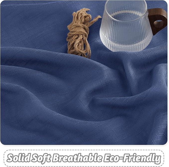 RYB HOME Sheer Curtains for Bedroom - Linen Textured Semi Sheer Curtains for Living Room Boys Nursery Patio Sliding Glass Door Sunlight Filtering, Wide 52 inch x Long 90 inch per Panel, 1 Pair