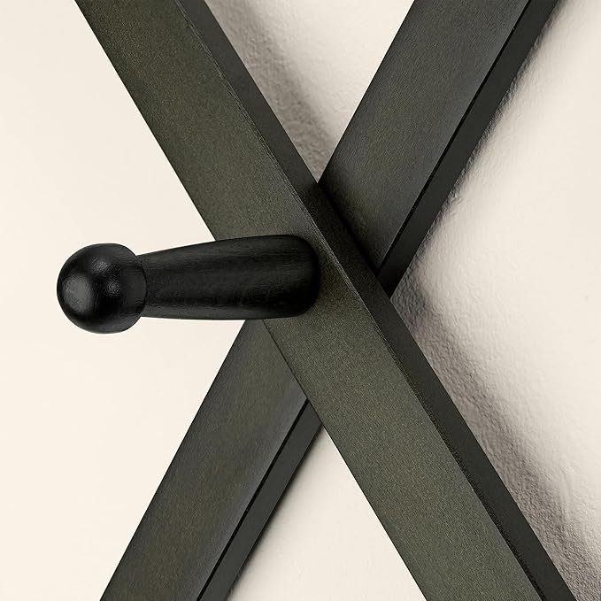 SKOLOO Hat Rack for Wall with 20 Hooks, Solid Wooden, Modern, Expandable Coat Rack Wall Mount for Coats, Hats, Bags, Baseball Caps, Dark Walnut Color