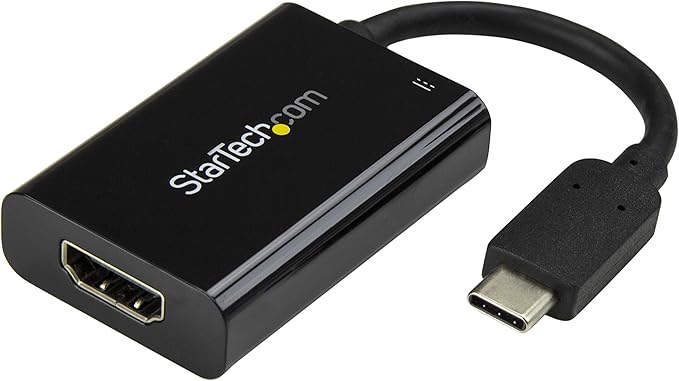StarTech.com USB C to HDMI 2.0 Adapter with Power Delivery - 4K 60Hz USB Type-C to HDMI Display Video Converter - 60W PD Pass-Through Charging Port - Thunderbolt 3 Compatible - Black (CDP2HDUCP)