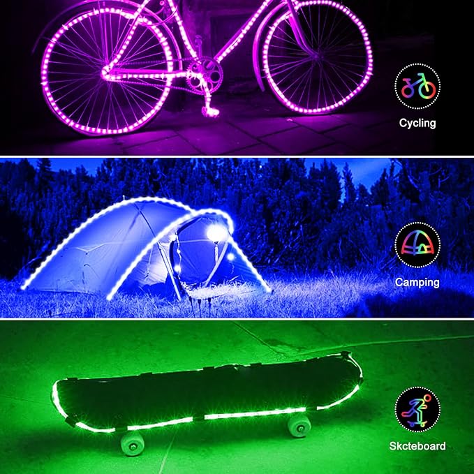 Battery Powered LED Strip Lights RGB, 60 LED 5050 Color Changing TV Backlights with 28-Key Remote Control, Cuttable Outdoor Strip Lights 6.6 Ft Self-adhesive DIY Lights for Skcteboard Bedroom Decor