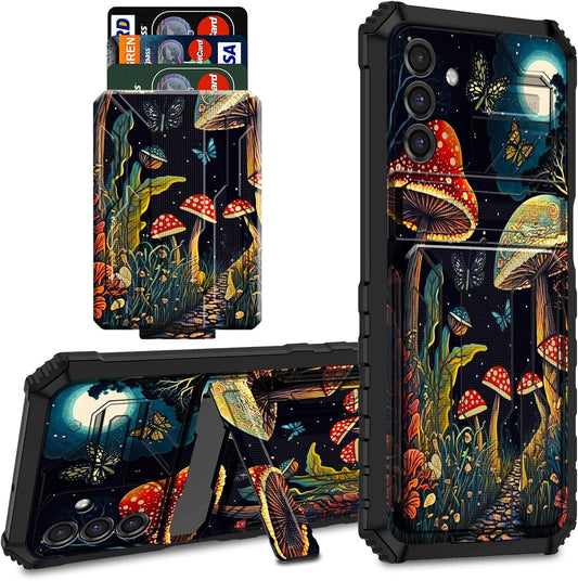Galaxy A14 5G Phone Case for Samsung A14 5G, Wallet Case with Credit Card Holder & Kickstand, Dual Layer Hard PC Soft