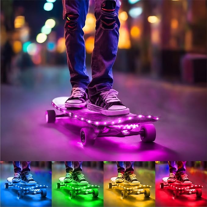 Battery Powered LED Strip Lights with Timer, 6.56 ft RGB DIY Lights with Remote Control for Bedroom, TV, Party, Piano, Cabinet, Decor, Indoor Use