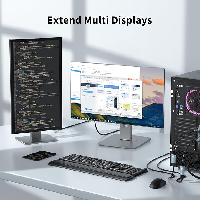 Active Displayport 1.4 to HDMI 2.1 Adapter, 8K 60Hz / 4K 120Hz Unidirectional DP to HDMI Adapter (Male to Female), Display Port to HDMI for PC, Dell, HP, AMD, NVIDIA