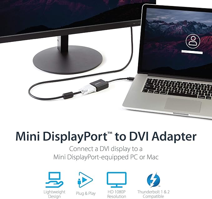 Mini Displayport To Dvi Adapter Converter M/F Mdp To Dvi 1920x1200