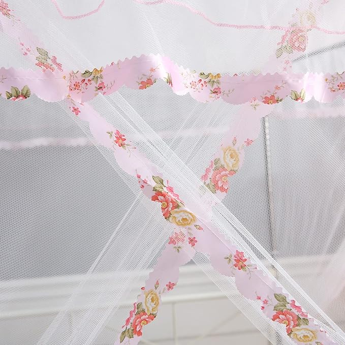 Canopy Bed Curtains Twin - 4 Corner Canopy for Beds, Bed Canopy for Girls Adult, Bedroom Decor (Twin Size, White)