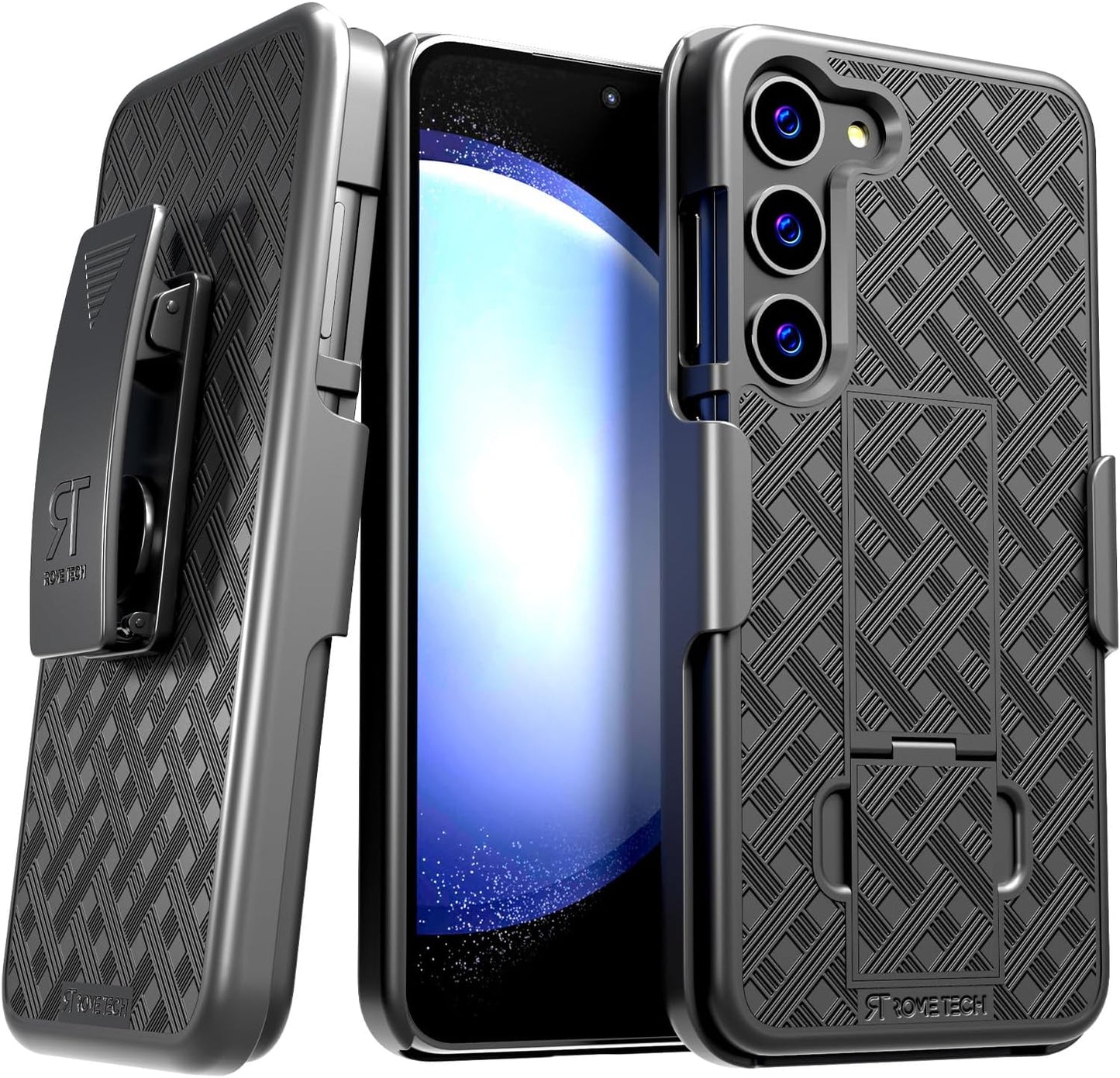Samsung Galaxy S23 Case with Belt Clip Holster, Kickstand Slim Cover for Galaxy S23 - Black