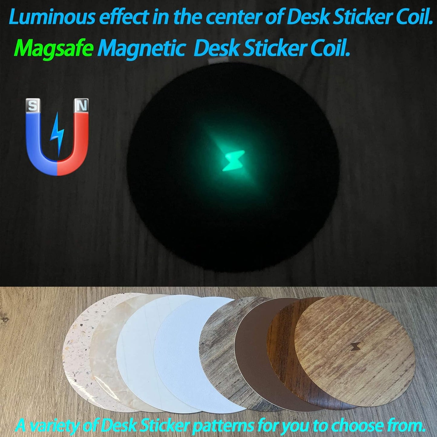 Magnetic Invisible Wireless Charger 8-30MM, Under Desk 15W Furniture Wireless Charging Pad for Magsafe iPhone 13/12