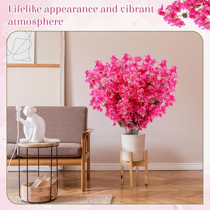 16 Pcs Artificial Bougainvillea Flowers Garland Totally 61.94 ft Fake Silk Bougainvillea Vines Long Plant Faux Wreaths for Centerpieces Runner Wedding Arch Wall Decorations
