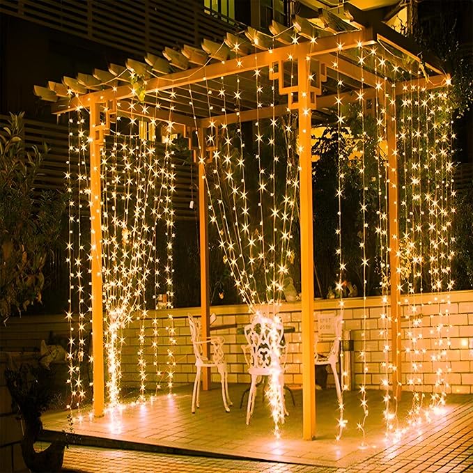 Moobibear 66Ft 200LED Plug-in Waterproof Fairy String Lights with 8 Lighting Modes - Indoor & Outdoor Decor for Bedroom, Girl’s Room, Garden, Party, Christmas - Warm White Twinkle Lights