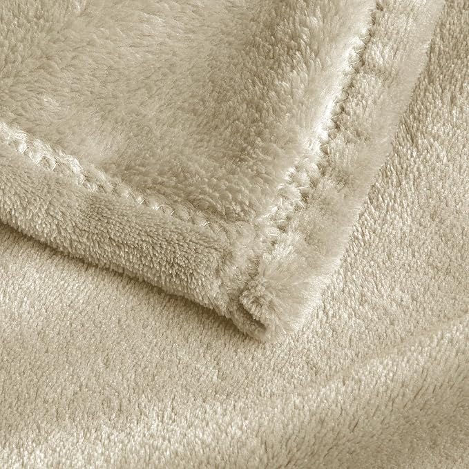 BEDELITE Fleece Blanket Extra Large Blankets for Bed, Luxury Plush Cozy Fuzzy Blanket 120x120 inches, Super Soft Warm Lightweight Throw Blanket All Seasons Suitable, Linen