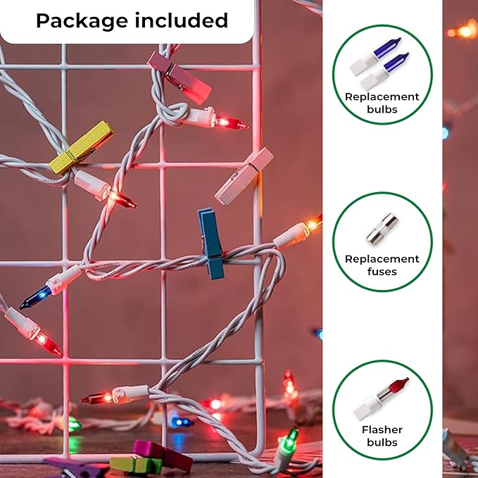 100 Count Multicolor Incandescent Christmas Lights White Wire String Light Indoor Outdoor Tree Garland Holiday Wedding Party Decorations