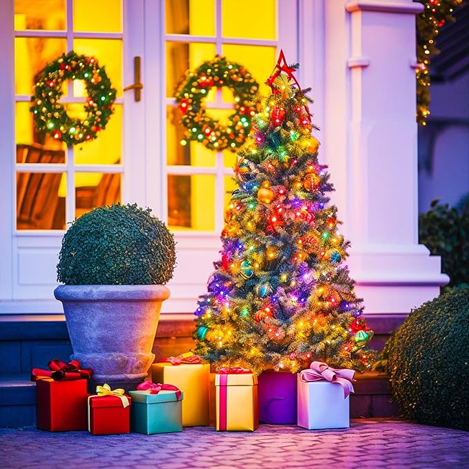 JMEXSUSS 4 Pack 50 LED Multicolor Fairy Lights Battery Operated, Each16 ft Multicolor Christmas Lights Waterproof Twinkle Lights for Party Wedding Christmas Birthday Indoor Outdoor Decoration