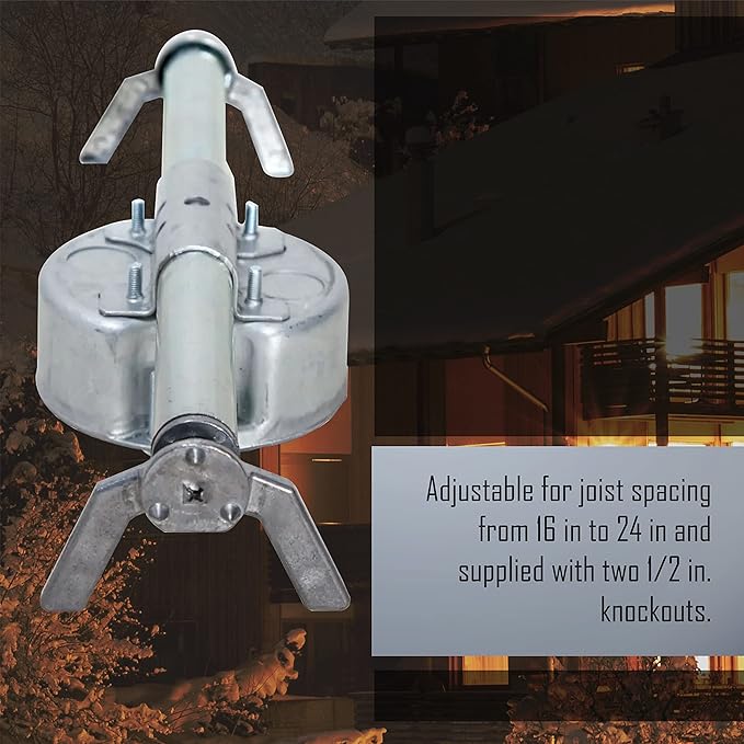 Hubbell Raco 936 4 in. Round Retro-Brace Ceiling Fan-Rated Support, 4 in, Gray
