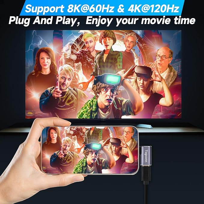 90 Degree Right Angle USB C Adapter (2 Pack), USB Type-C Male to Female Extender Connector, 40Gbps, 8K@60Hz Compatible with MacBook Pro/Air, iPhone 15/15 Pro Max, iPad Pro, Tablet, Phone, More