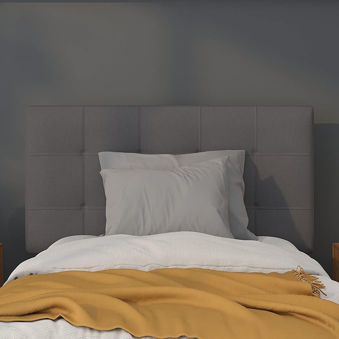 Flash Furniture Bedford Tufted Upholstered Twin Size Headboard in Dark Gray Fabric