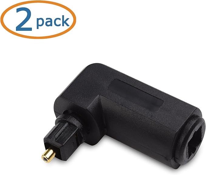Cable Matters 2-Pack Right Angle Toslink Adapter (Toslink Extension) Male to Female
