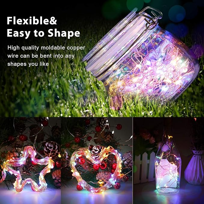 USB Powered String Light, 1 Pack USB Plug in Copper Wire Fairy Lights for Indoor, Bedroom Festival Christmas Wedding Party Patio Decorative Window with USB Interface (16ft./5M,Multi Color)