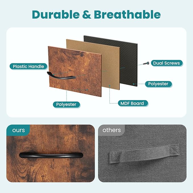 OLIXIS Dresser for Bedroom, 5 Storage Fabric Drawers, Metal Frame and Wooden Top, Tall Storage Drawer Dresser for Closet with Easy Pull Handles for Living Room, Entryway, Small Space