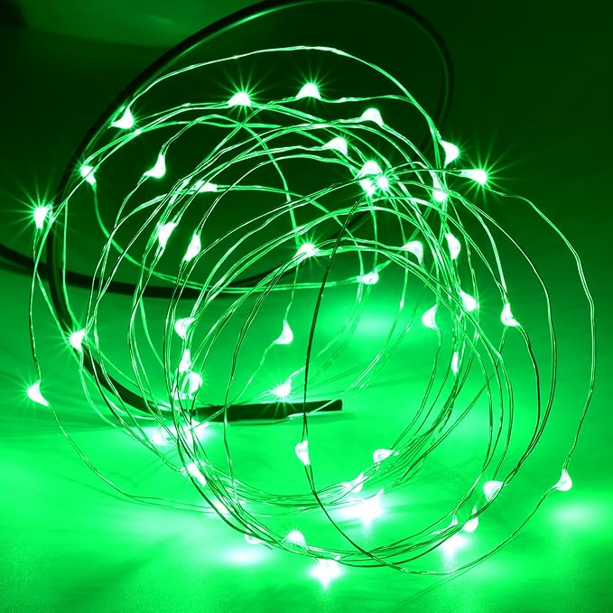 Karlling USB Plug in LED Fairy Lights,50 LED Bulbs 16 Ft Silver Wire Starry String Lights for Bedroom Patio Garden Party Wedding Commercial Lighting (Green)