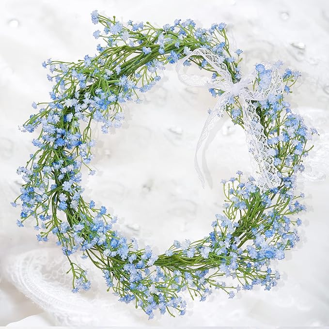 Babys Breath Artificial Flowers,30 Pcs Gypsophila Real Touch Flowers for Wedding Party Home Garden Decoration 16.6inch Blue
