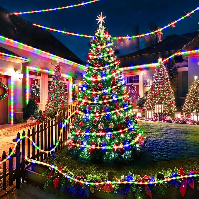 KNONEW 164FT 1000LED Rope Lights for Outside,Outdoor String Lights Waterproof 8 Modes Clear Tube Light for Indoor,Bedroom,Wedding,Garden,Patio,Christmas,Tree,Rv,Holiday Decoration(Multicolor)