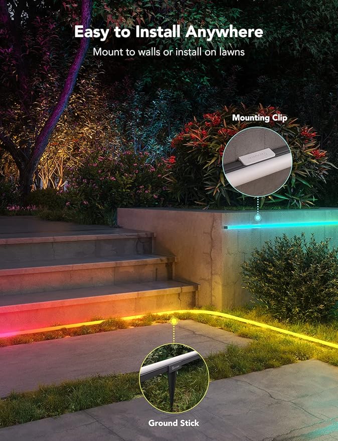 Govee Outdoor Neon Rope Lights, 65.6ft RGBIC IP67 Waterproof Outdoor Decorations with 64 Scene Modes, Music Sync, Flexible LED Outdoor Lights, Outdoor Lights Work with Alexa, Google Assistant