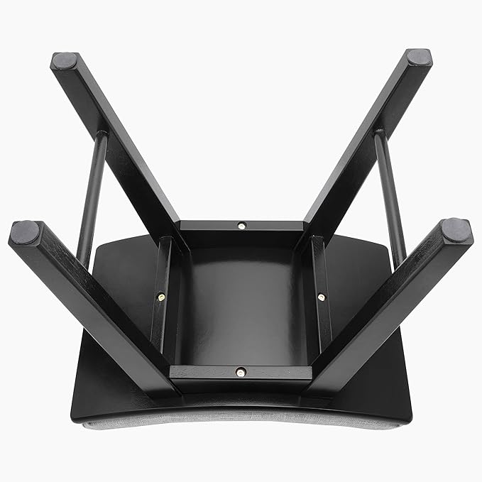 URFORESTIC Vanity Stool, Modern Makeup Dressing Stool with Concave Seat Surface,Capacity 300lb, Easy Assembly (Black)