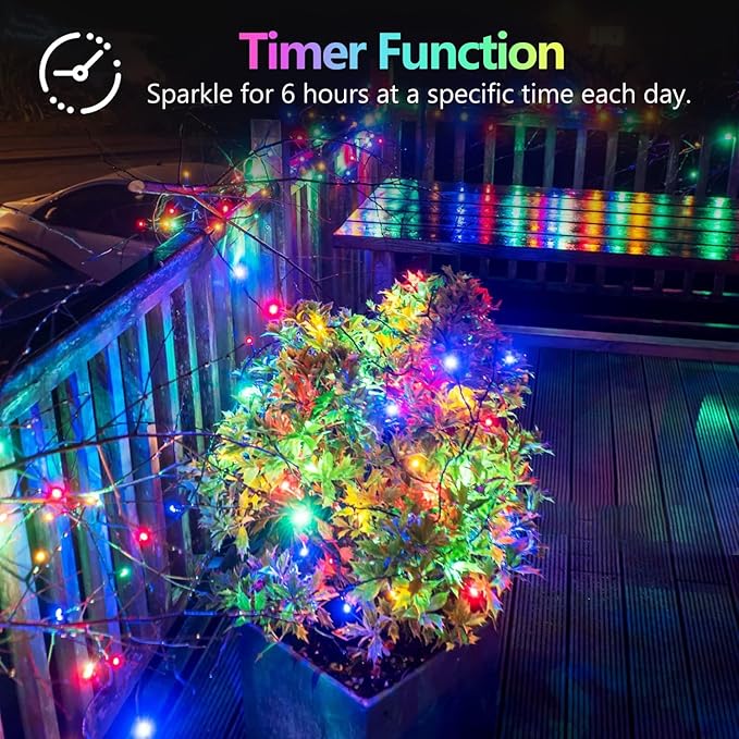 2 Pack Christmas Fairy Lights Battery Operated, 20FT 60LED RGB Color Changing String Lights, Indoor & Outdoor Twinkle Light with Timer and Remote for Bedroom Wedding Birthday Christmas Decorations