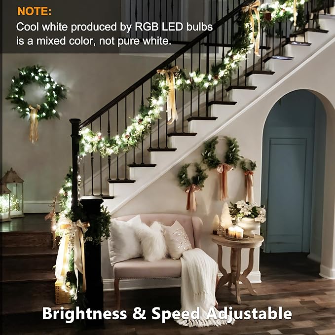 Brizled Color Changing Halloween Lights, 66ft 200 LED RGB Christmas Lights Music Sync, 120+ Modes Remote Dimmable Outdoor Christmas Light, Mini Tree Light Indoor Plugin for Xmas Halloween Party Decor