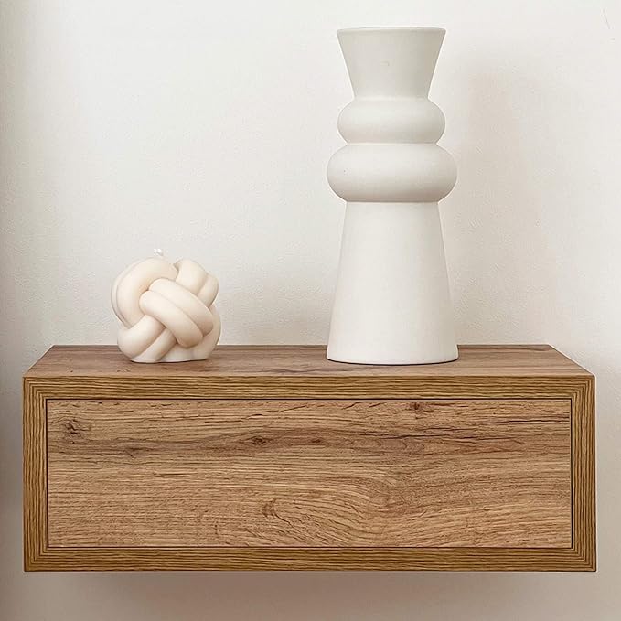 Mobili Fiver, Riccardo Floating nightstand, Rustic Oak, Made in Italy