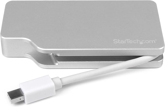 StarTech.com Aluminum Travel A/V Adapter: 3-in-1 Mini DisplayPort to VGA, DVI or HDMI - mDP Adapter - 4K (MDPVGDVHD4K)