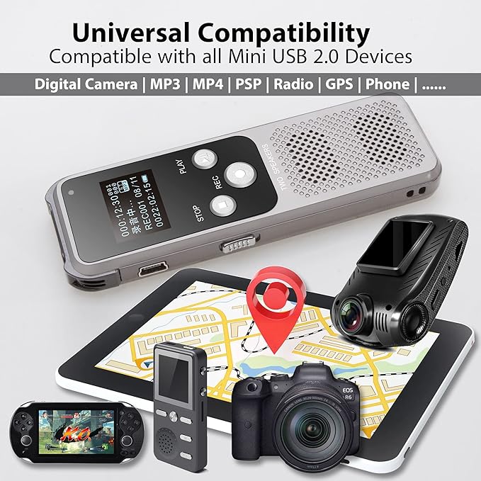 USB C to Mini USB Adapter, Type C Female to Mini USB 2.0 Male Convert Connector Support Charge & Data Sync Compatible GoPro Hero 3+, MP3 Players, Dash Cam, Digital Camera, Receiver etc(2-Pack) Black