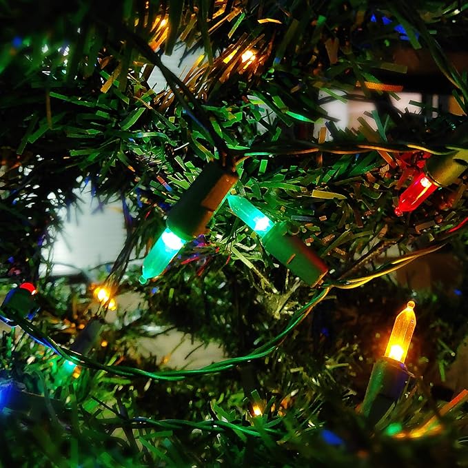 Christmas Lights - Battery Operated String Lights 50 LED String Lights Mini Lights with Auto-Timer and 8 Lighting Modes for Christmas Wreath Party Wedding Garden Home Decoration, Multicolor 2Pack