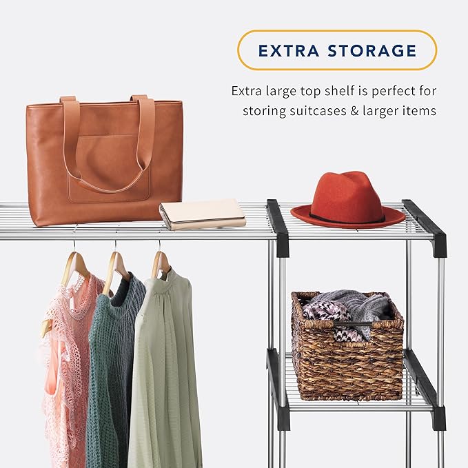Whitmor Modern Industrial Freestanding Closet Organizer