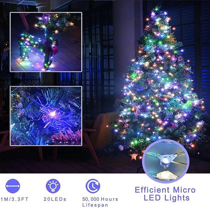 Colored Fairy Lights Mini Lights Battery Operated, 12-Pack 7ft 20 Small LED Lights for Crafts, Multi Colored Mini String Lights for Mason Jar Bedroom Wedding Party Table Christmas Decoration