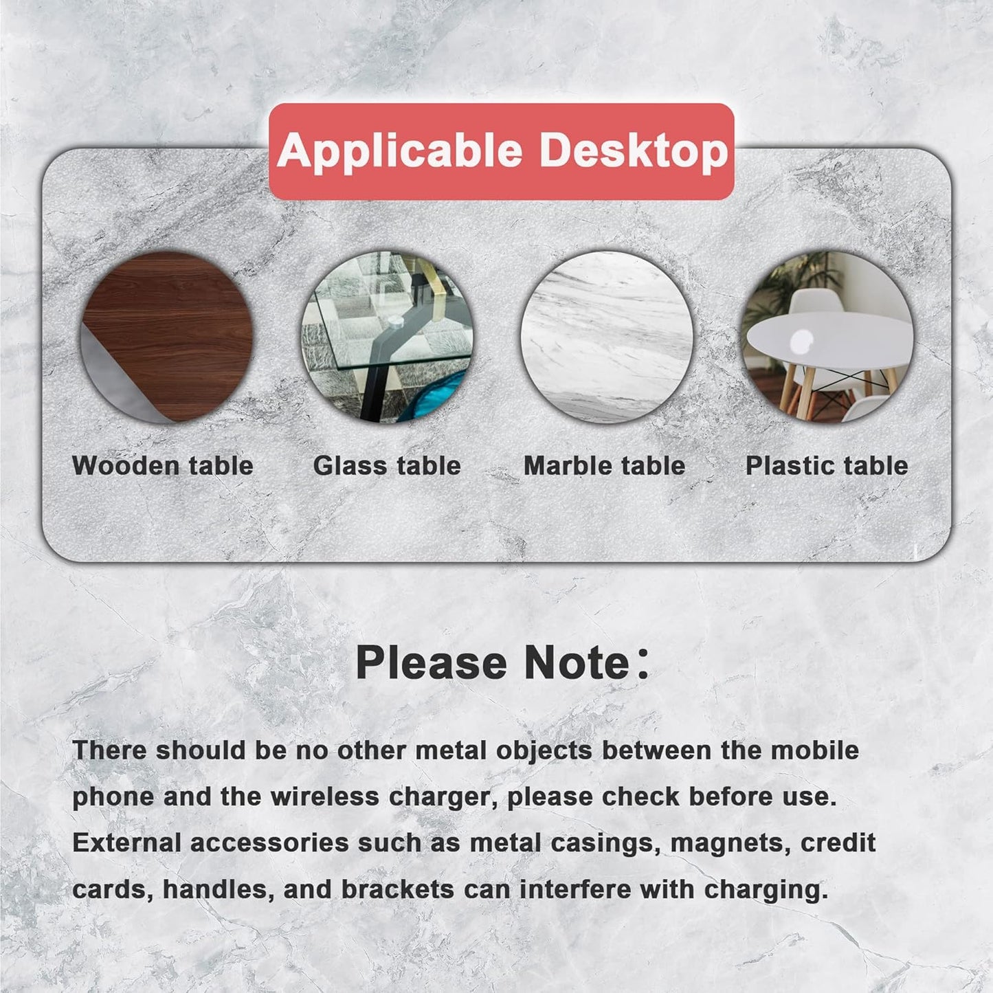 Invisible Wireless Charger, Under Desk Furniture Wireless Charging Pad 10W for iPhone 13/12/Pro Max & AirPods (with