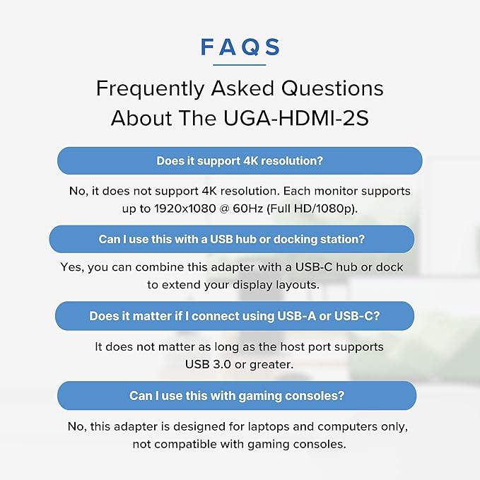Plugable Dual Monitor Adapter for M1/M2/M3/M4 macOS Systems, Windows, ChromeOS. Broad Compatibility - Thunderbolt, USB-C, USB 3.0 to HDMI Adapter for Dual Monitors 1920x1080 @60Hz, SMI Driver Required