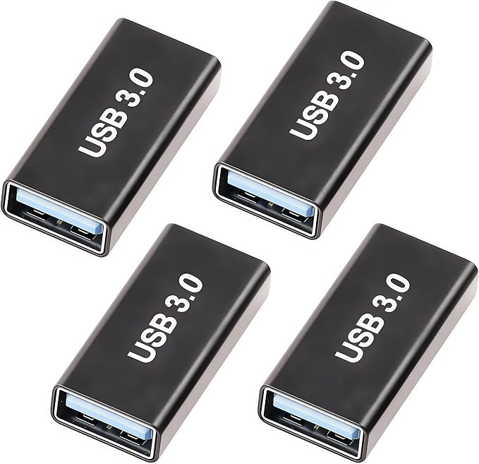 4Pack USB Female to Female Adapter for Connecting Two USB Male Ends Devices, Compatible with MacBook Pro/Air, IPad Pro Google Pixel,Apple Etc.