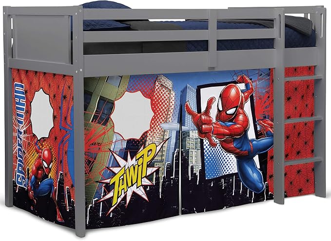 Spider-Man Loft Bed Tent - Curtain Set for Low Twin Loft Bed (Bed Sold Separately) by Delta Children