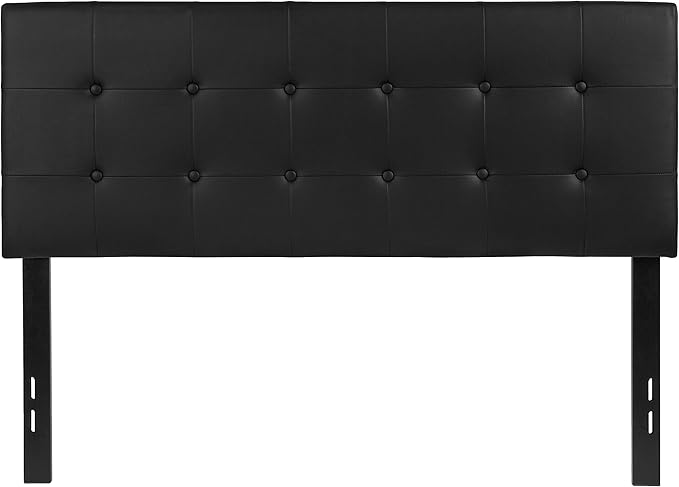 Flash Furniture Lennox Tufted Upholstered Full Size Headboard in Black Vinyl
