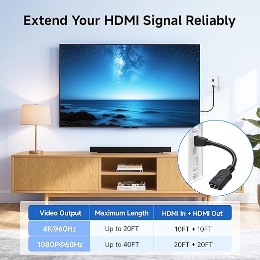 Cable Matters 2-Pack HDMI Keystone Jack Pigtail Cable in Black - 8 Inches