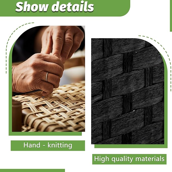 FDW Room Divider Wood Screen 4 Panel Folding Portable Partition Screens Wooden Mesh Woven Design Room Screen Divider for Home Office (Coal Black)