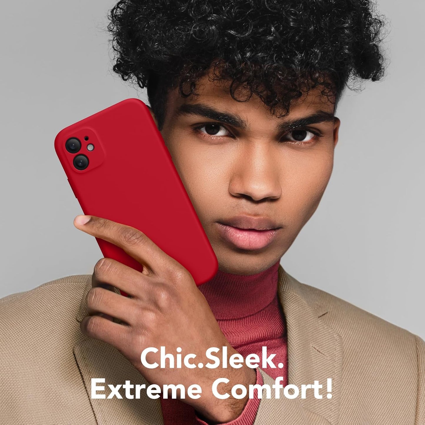 iPhone 11 Case, Compatible with MagSafe, Magnetic Silicone Slim Shockproof Protective Case - Red
