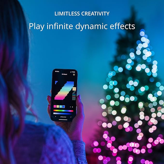 Twinkly App-Controlled 65.6ft Smart String LED Lights with 250 RGB+W LEDs - WiFi & Bluetooth Connectivity, Sync with Music, Indoor/Outdoor Use (IP44), Compatible with Google Assistant & Amazon Alexa
