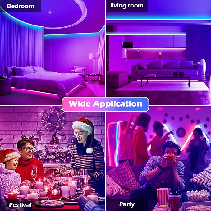 LETIANPAI Led Strip Lights, 82ft/25m Long Smart Led Light Strips Music Sync 5050 RGB Color Changing Rope Lights,Bluetooth APP/IR Remote/Control Led Lights for Bedroom,Home Decoration,Party,Festival
