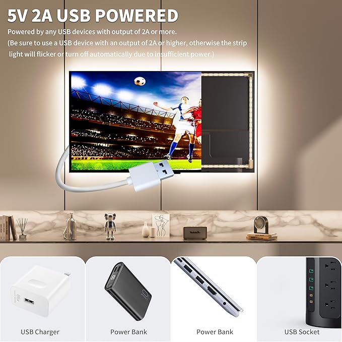 PAUTIX 5V USB LED Strip Light 6.56ft/2m, 640LEDs 1200lm Dimmable COB LED Strip 6000K Daylight White CRI90+ USB Powered Backlight for Sewing Machine,Mirror, Cabinet, Wardrobe, DIY Lighting Project