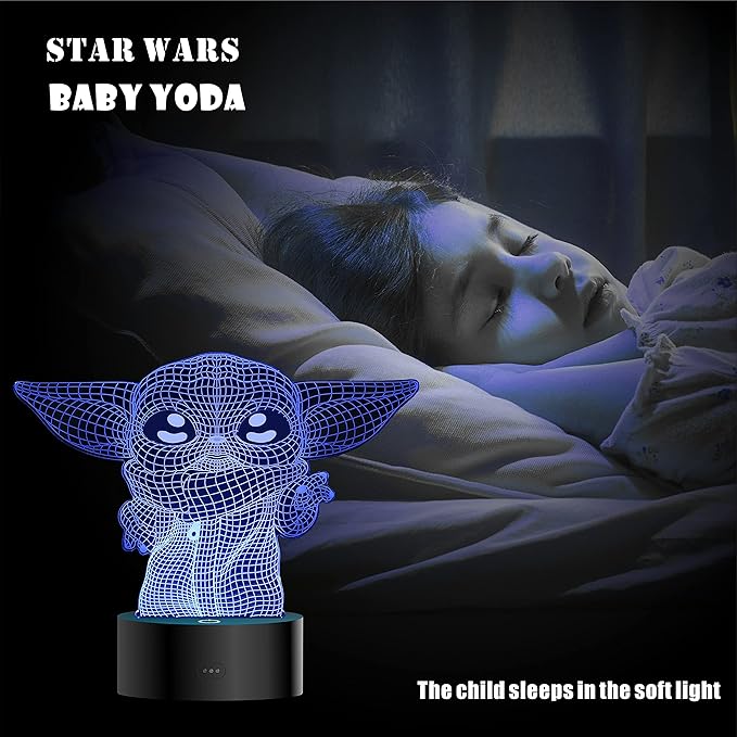 MOSSOM 3D Illusion Star Wars Night Light, 4 Pattern with Timing Function - LED Night Lamp, Christmas & Birthday Gift for Star Wars Fans