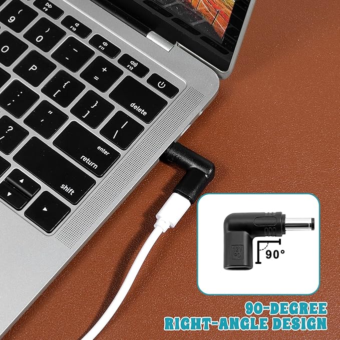 2 PCS USB Type C to 12V DC 5.5 mm x 2.1 mm Power Adapter, 90 Degree Angled Female USB C to Male DC Male Connector Plug Computer Cable Adapters for Router, Speaker, LED Light, Camera Charger Converter
